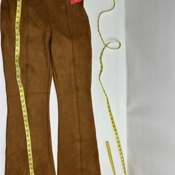 SPANX Faux Suede Flare Pants in Rich Caramel, size L, NWT - Picture 5 of 12
